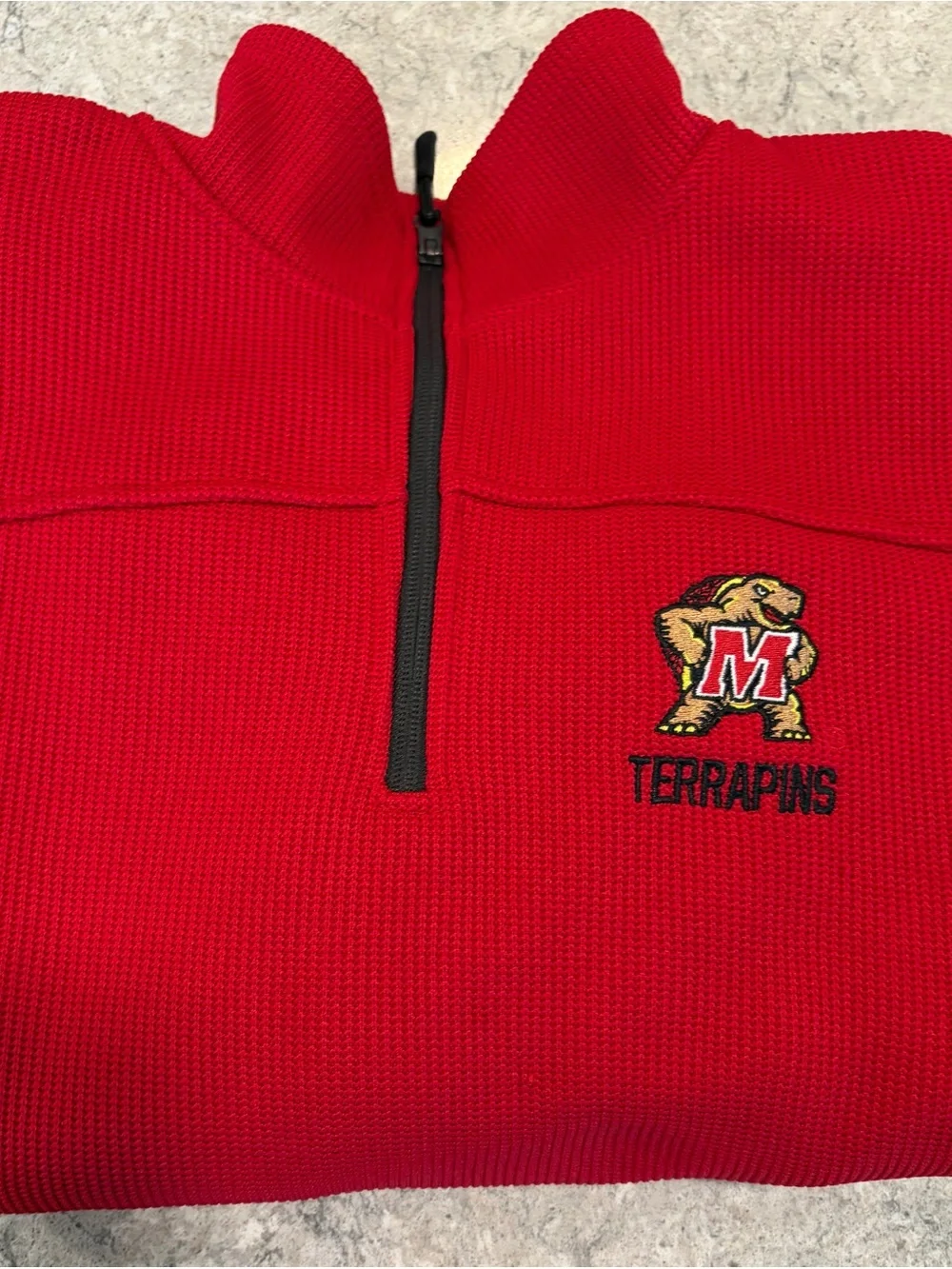 Maryland Terrapins Campus Heritage Men's Red Quarter-Zip Pullover-Medium